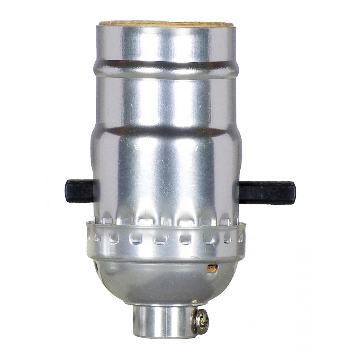 Satco 80-1527 On-Off Push Thru Socket 1/8 IPS Aluminum Nickel Finish 660W 250V With Set Screw