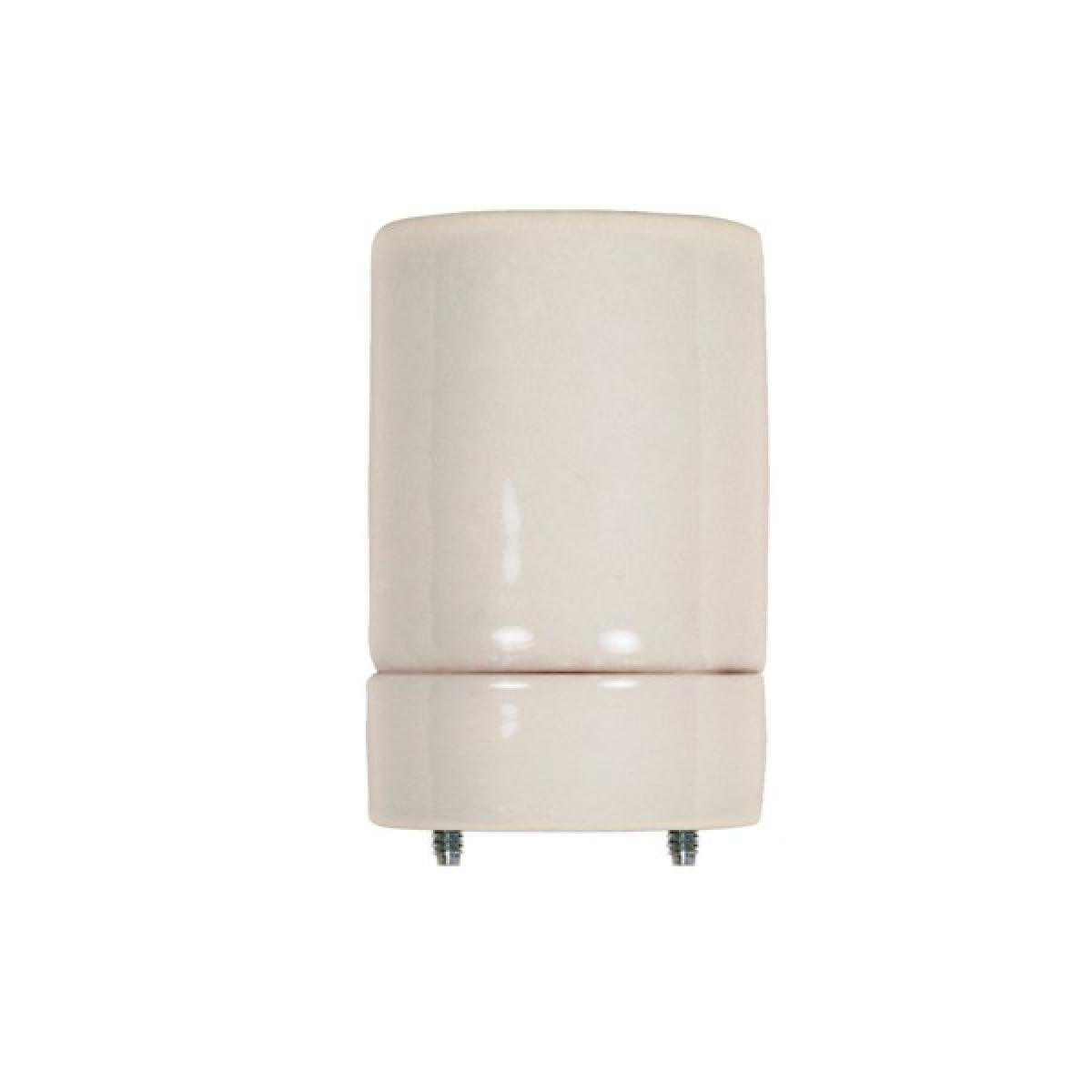 Satco 80-1793 Keyless Two-Piece Heavy Duty Porcelain Socket With Mounting Screws Assembled 1-1/4" On Center Glazed 660W 600V