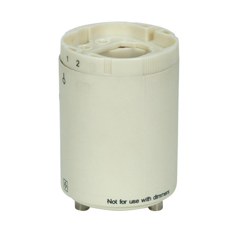 Satco 80-1846 Smooth Phenolic Electronic Self-Ballasted CFL Lampholder 120V, 60Hz, 0.15A 13W G24q-1 And GX24q-1 2" Height 1-1/2" Width