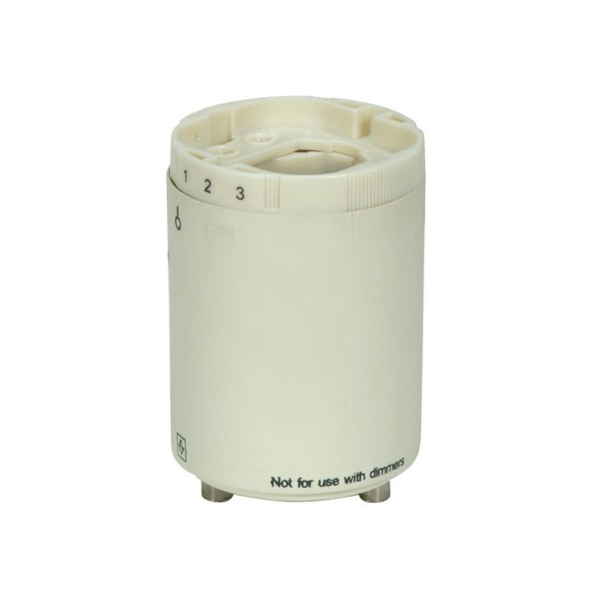 Satco 80-1852 Smooth Phenolic Self-Ballasted CFL Lampholder; 277V, 60Hz, 0.15A; 13W G24q-1 And GX24q-1; 2" Height; 1-1/2" Width