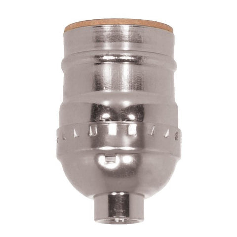 Satco 80-1981 Short Keyless Socket 1/4 IPS Aluminum Nickel Finish 660W 250V