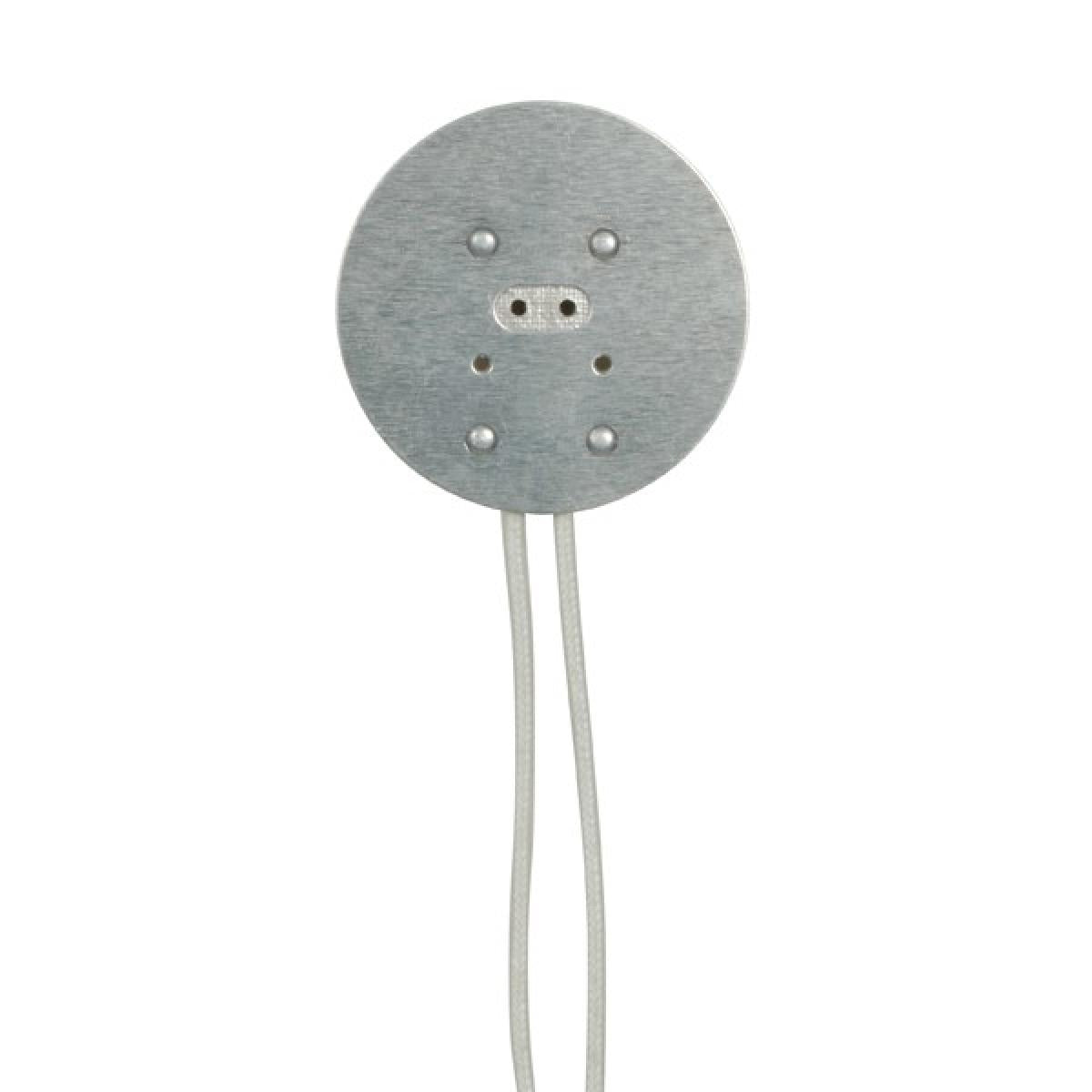 Satco 80-2044 Porcelain Halogen Round Analog Socket 24" Leads GX5.3 Base SF-1 200C Leads 1-3/4" Diameter 75W 250V