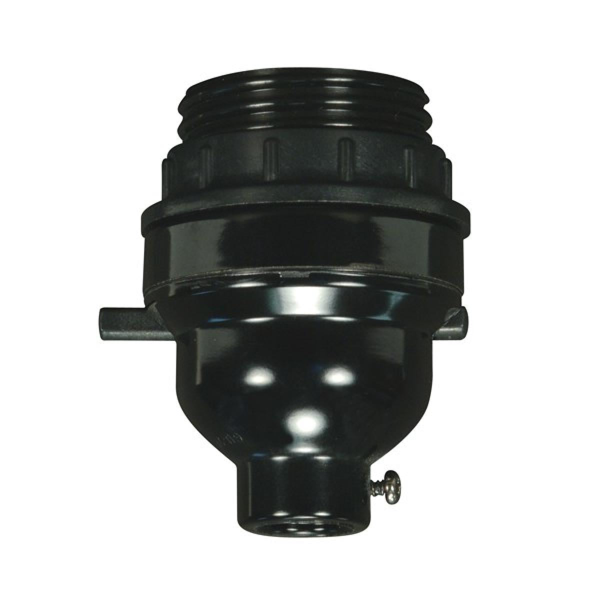 Satco 80-2071 Push Thru Phenolic With Uno Thread And Ring (4 Piece) 1/8 IP Cap With Set Screw 2-1/2" Height 1-1/2" Diameter 660W 250V