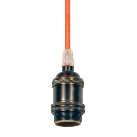 Satco 80-2443 On-Off Push Thru Socket With Side Outlet For SPT-2; 4 Piece Stamped Solid Brass; Antique Brass Finish; 660W; 120V