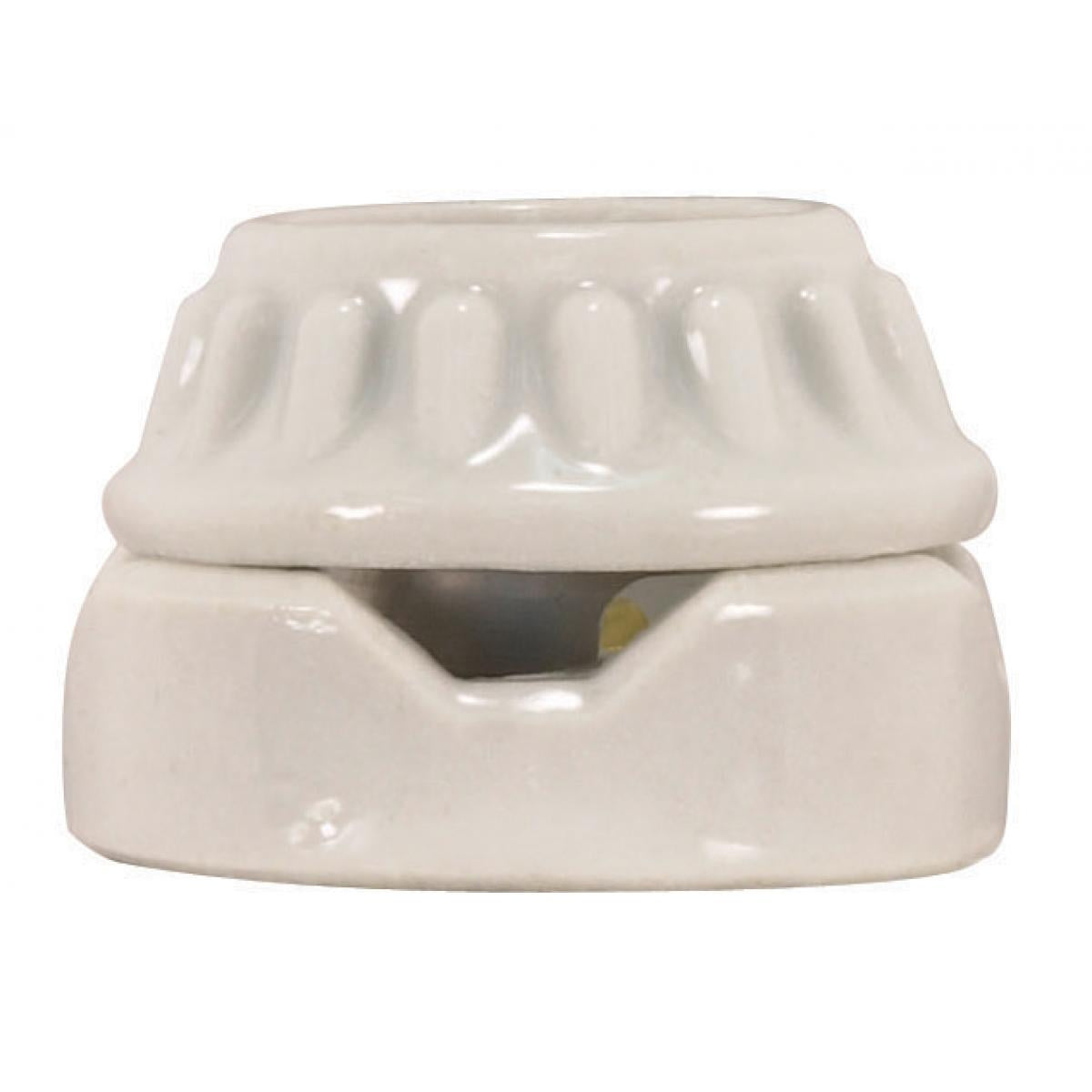 Satco 90-1112 Two Piece Medium Base Porcelain Sign Receptacle Screw Terminals 1-1/2" Height 2-1/4" Diameter 660W 250V