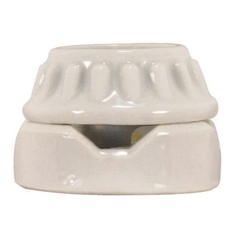 Satco 90-1112 Two Piece Medium Base Porcelain Sign Receptacle Screw Terminals 1-1/2" Height 2-1/4" Diameter 660W 250V