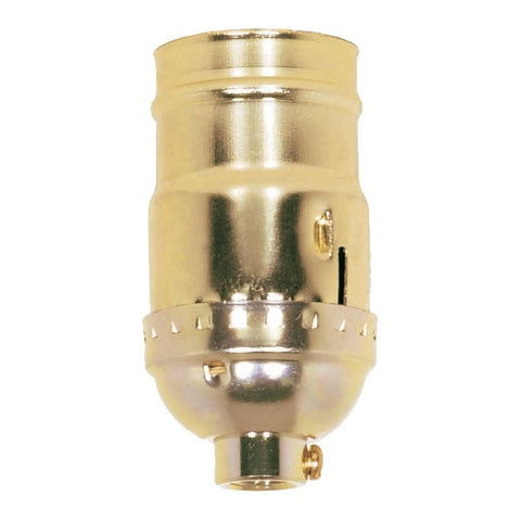 Satco 90-1314 3-Way (2 Circuit) Keyless Socket 1/8 IPS Aluminum Brite Gilt Finish 660W 250V 250/10 Master