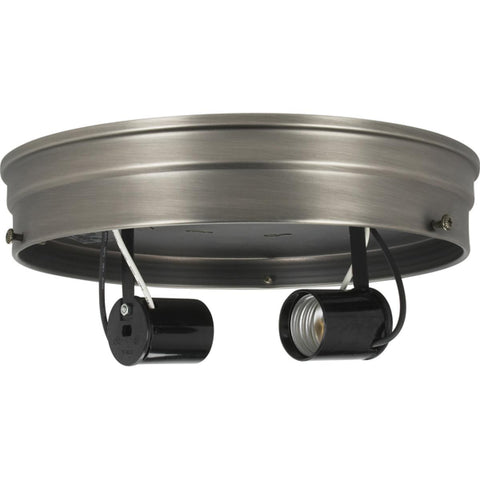 Satco 90-1439 8" 2-Light Ceiling Pan Brushed Nickel Finish Includes Hardware 60W Max