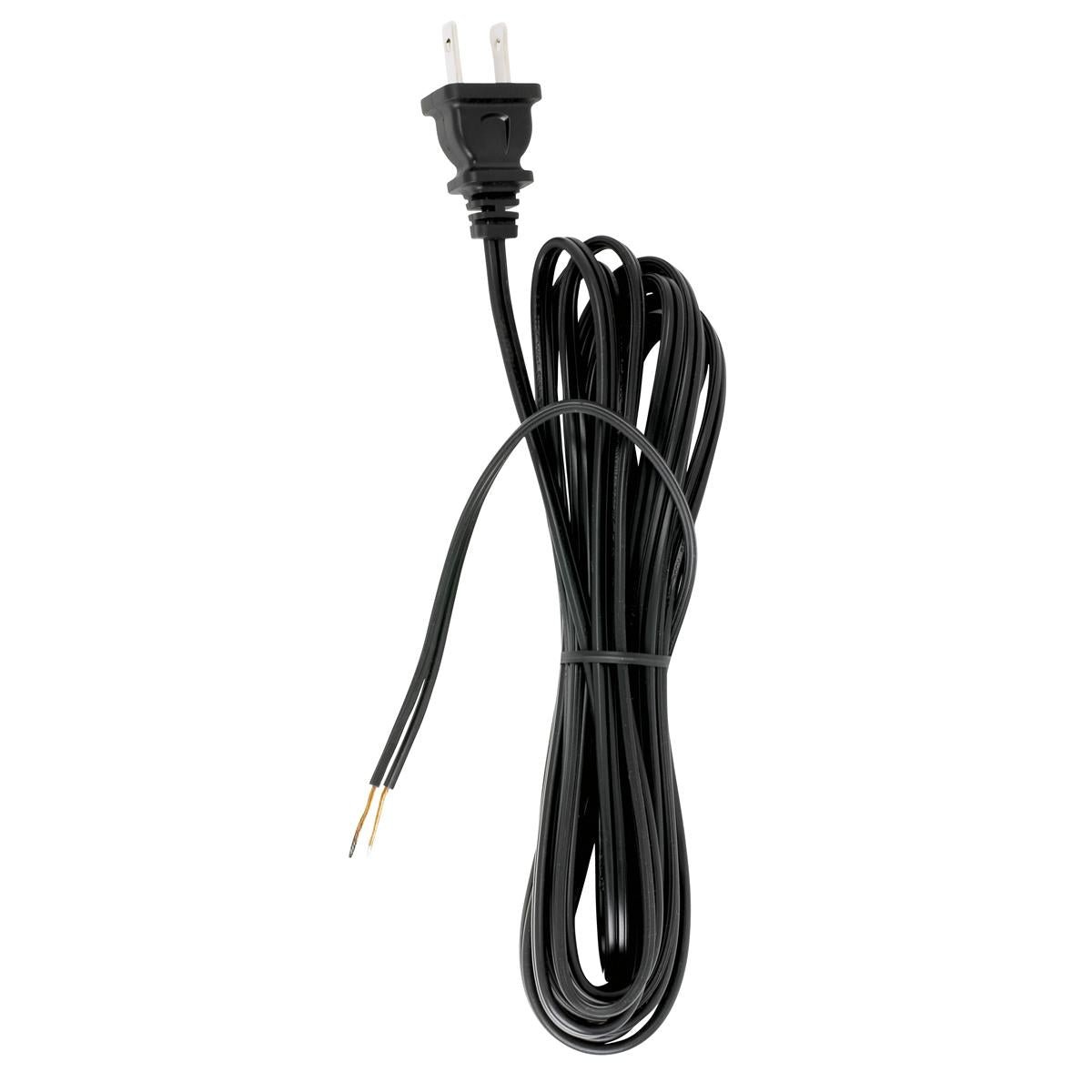 Satco 90-1530 18/2 SPT-1-105C All Cord Sets - Molded Plug - Tinned Tips 3/4" Strip with 2" Slit 100 Ctn. 15 Ft.