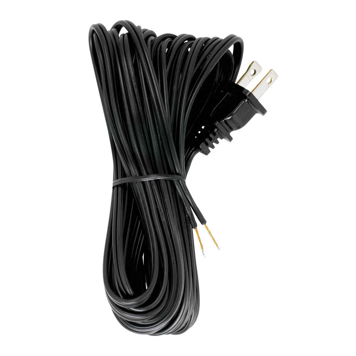 Satco 90-1536 18/2 SPT-1-105C All Cord Sets - Molded Plug - Tinned Tips 3/4" Strip with 2" Slit 100 Ctn. 20 Ft.