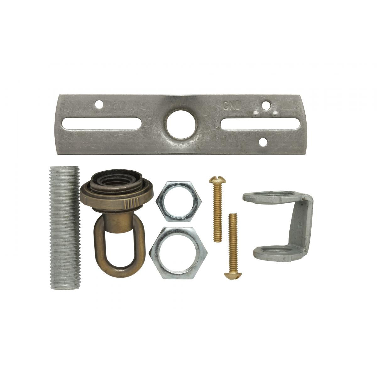 Satco 90-193 Ribbed Canopy Kit Antique Brass Finish 5" Diameter 1-1/16" Center Hole Includes Hardware 25lbs Max