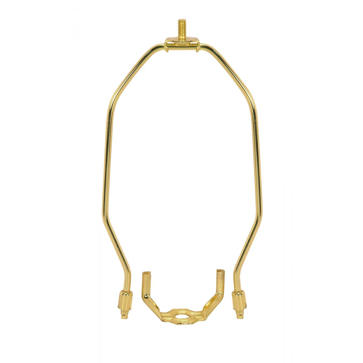 Satco 90-220 Light Duty Harp Polished Brass Finish 8" Height 1/8 IP Saddle 1/4-27 Thread 125 Carton