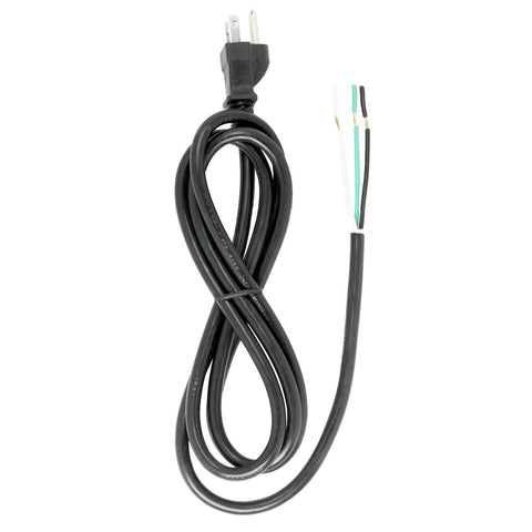 Satco 90-2208 6 Foot 18/3 SJT 105C Heavy Duty Cord Set Black Finish 100 Carton 3 Prong Molded Plug Stripped And Slit