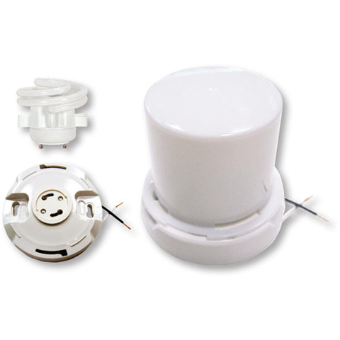 Satco 90-2631 GU24 Base Squat keyless fluorescent ceiling fixture with twist-on Lexan lens