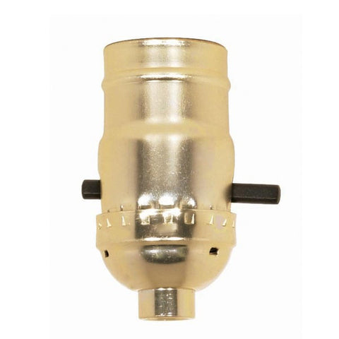 Satco 90-410 On-Off Push Thru Socket 1/8 IPS Aluminum Brite Gilt Finish 660W 250V 250 Master