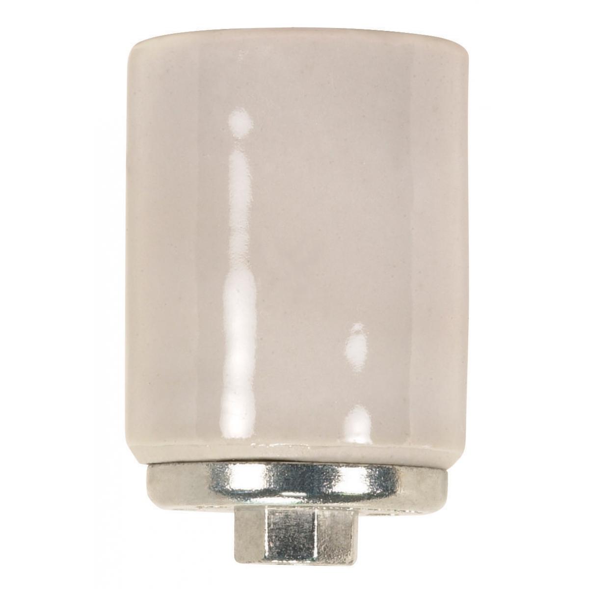 Satco 90-429 Keyless Porcelain Mogul Socket With Metal 1/4 IP Cap Glazed 1500W 600V