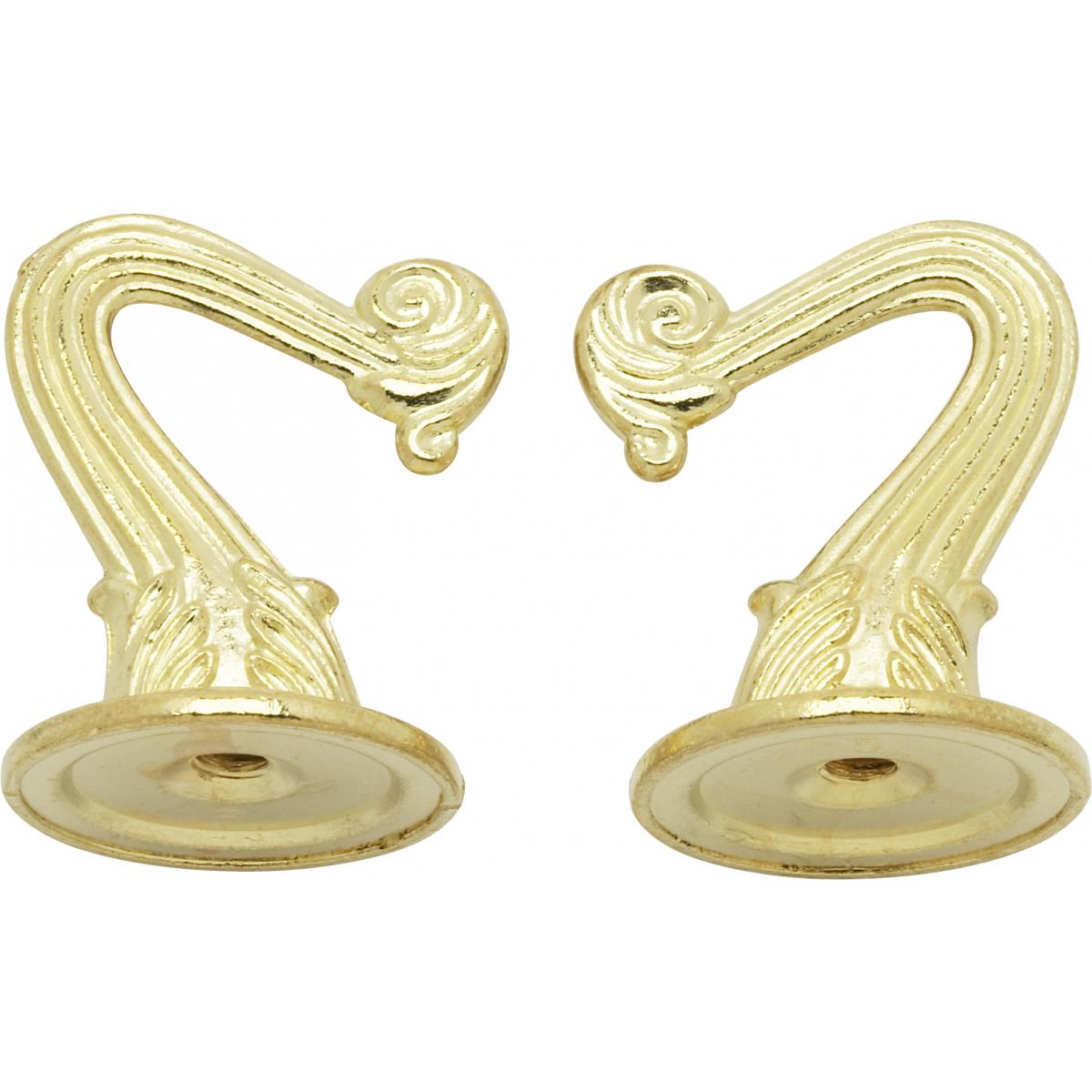 Satco 90-450 Die Cast Swag Hook Kit Brass Plated Finish Kit Contains 2 Hooks With Hardware 10lbs Max