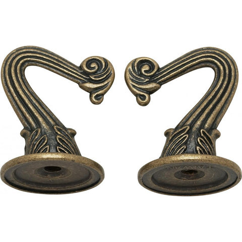 Satco 90-451 Die Cast Swag Hook Kit Antique Brass Finish Kit Contains 2 Hooks With Hardware 10lbs Max