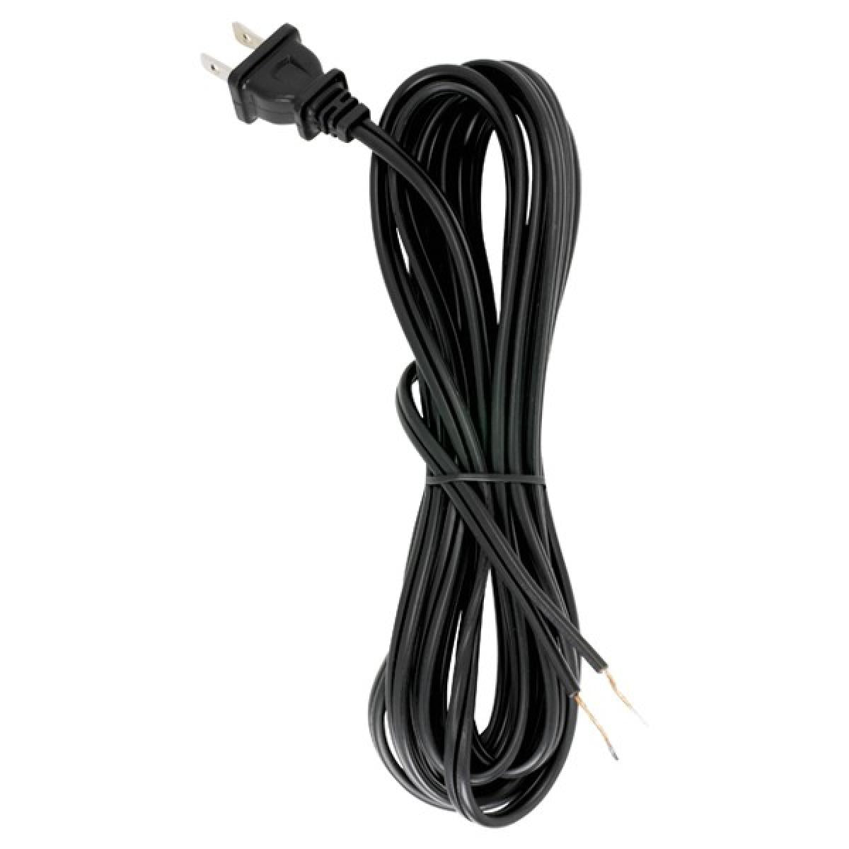 Satco 90-492 18/2 SPT-2-105C All Cord Sets - Molded Plug - Tinned Tips 3/4' Strip with 2' Slit 150 Ctn.15 Ft.