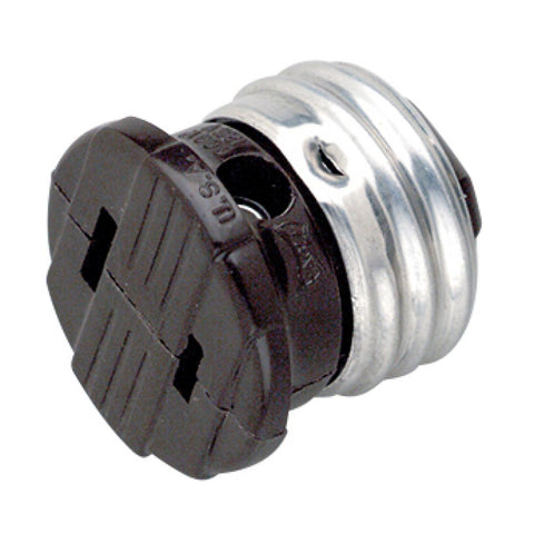 Satco 90-547 Polarized Socket Plug Adapter Medium Base 660W 125V Brown Finish