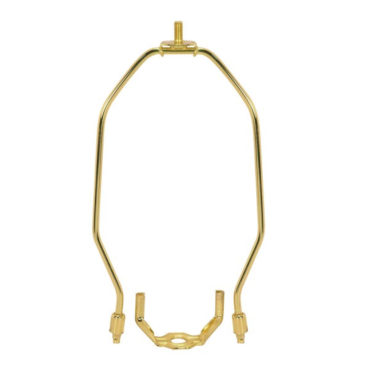Satco 90-557 Heavy Duty Harp Polished Brass Finish 12-1/2" Height 1/8 IP Saddle 1/4-27 Thread 125 Carton