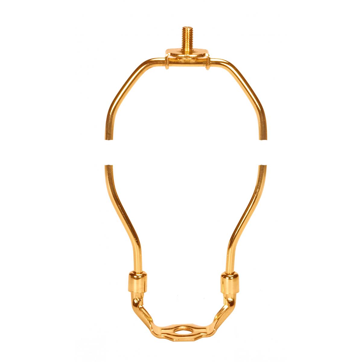 Satco 90-559 Light Duty Harp Polished Brass Finish 8-1/2" Height 1/8 IP Saddle 1/4-27 Thread 125 Carton