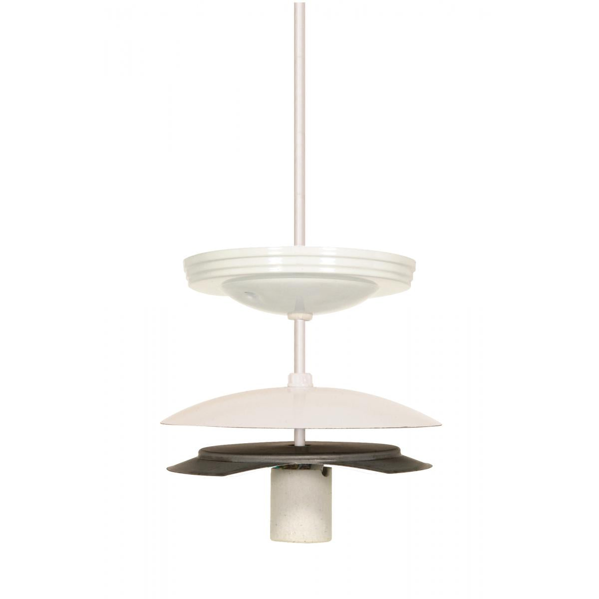 Satco 90-616 5" Neckless Ball Holder Kit White Finish For 5-1/4" Diameter Glass 8 Foot 18/3 SVT Includes Hardware