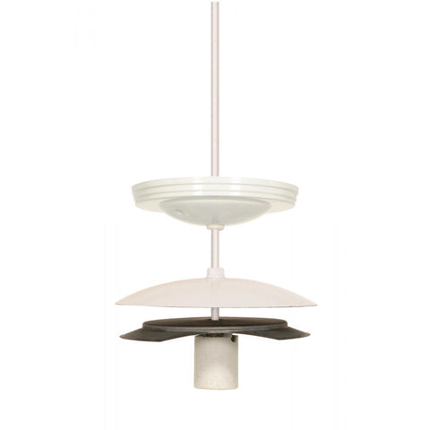 Satco 90-616 5" Neckless Ball Holder Kit White Finish For 5-1/4" Diameter Glass 8 Foot 18/3 SVT Includes Hardware