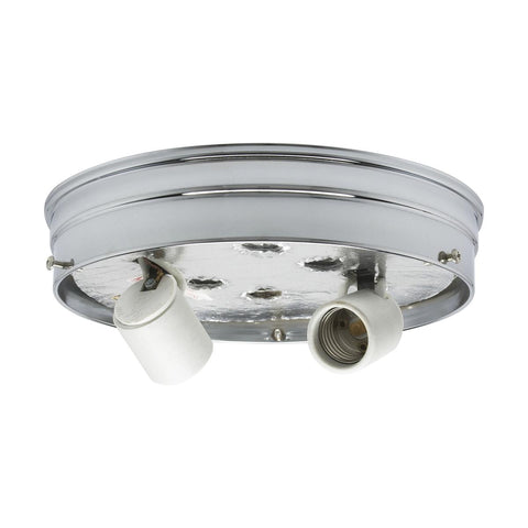 Satco 90-757 8" 2-Light Ceiling Pan Chrome Finish Includes Hardware 60W Max