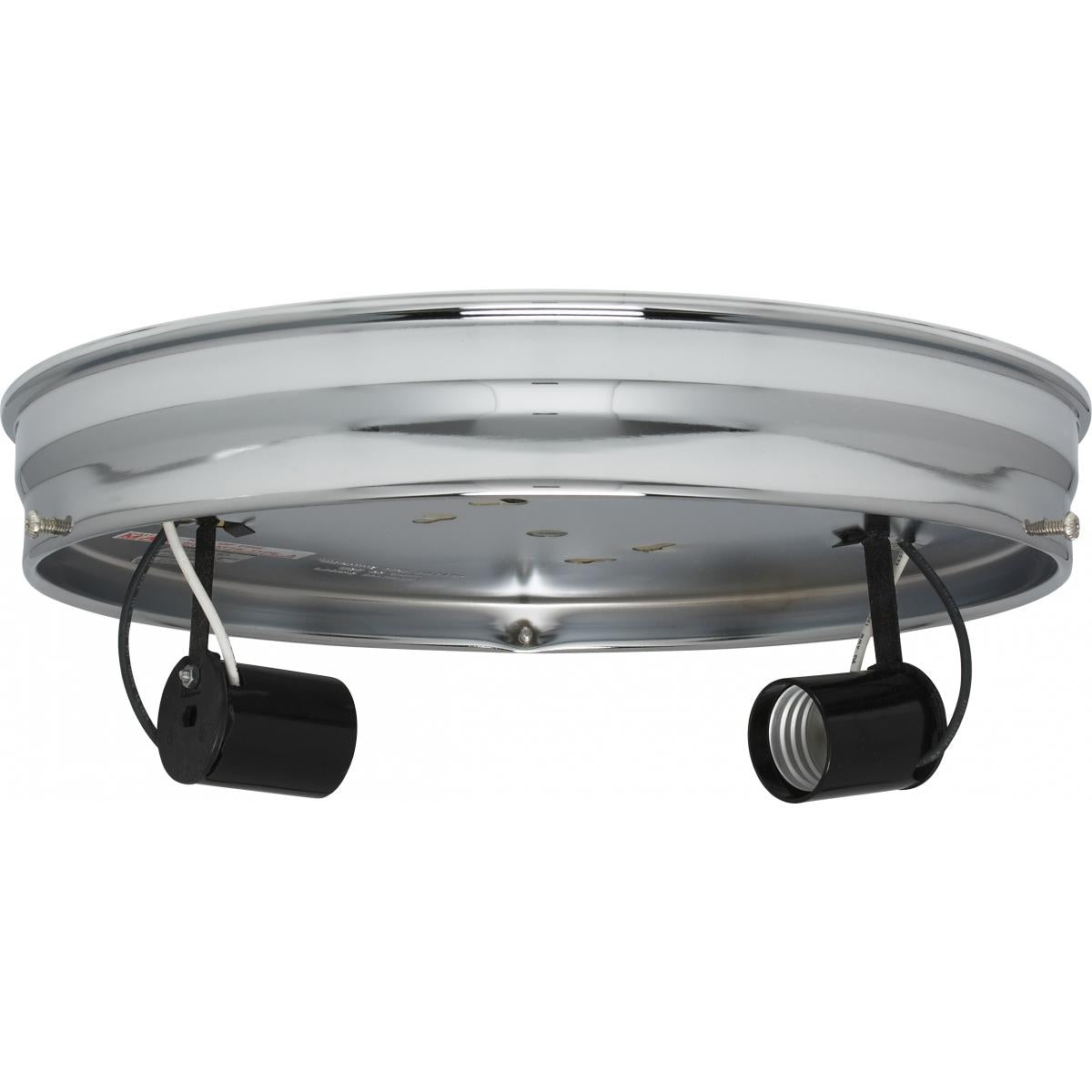 Satco 90-758 10" 2-Light Ceiling Pan Chrome Finish Includes Hardware 60W Max