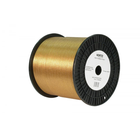 Satco 93-300 Lamp And Lighting Bulk Wire 18/2 SPT-1 105C 2500 Foot/Reel Clear Gold