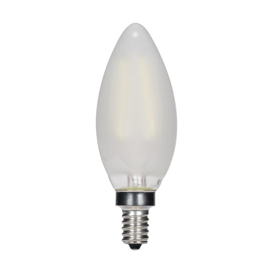 Replacement for Satco S11373 5.5 Watt C11 LED Frosted Candelabra base 2700K 500 Lumens 120 Volt - NOW S21278