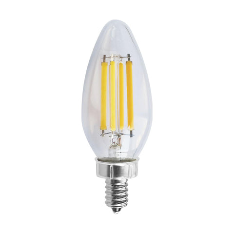 Satco S11383 8 Watt C11 LED Clear Candelabra base 2700K 90 CRI 760 Lumens 120 Volt