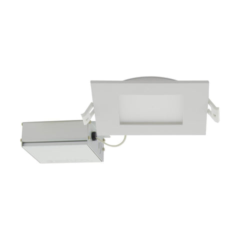 Satco S11829 10 Watt LED Direct Wire Downlight Edge-lit 4 inch CCT Selectable 120 volt Dimmable Square Remote Driver