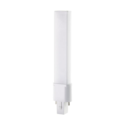 Satco S18403 4.5 Watt LED PL 2-PIN 4000K 450 Lumens G23 base 50000 Average rated hours 360 deg. Beam Angle 120-277 Volt Type B Ballast Bypass