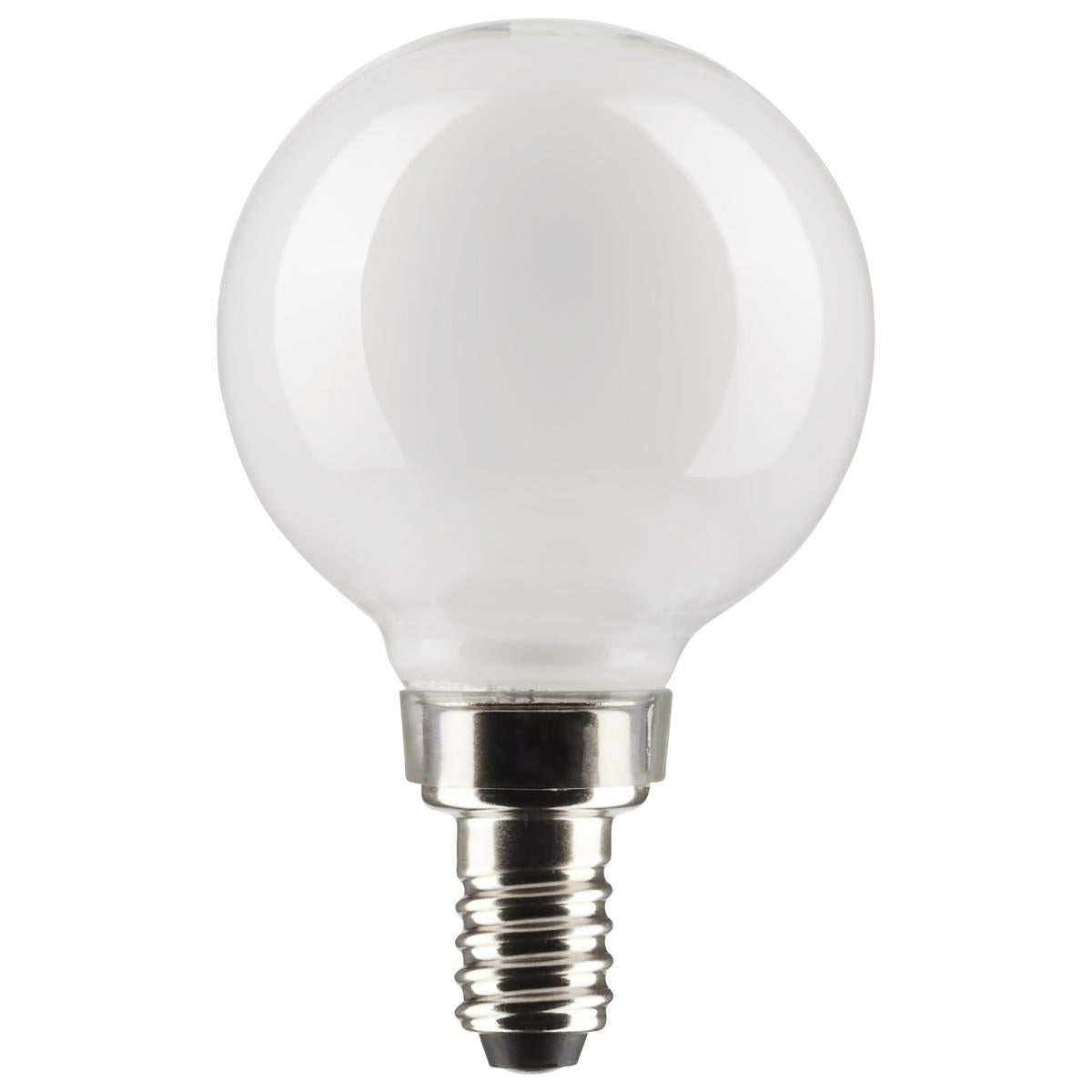 Satco S21213 5.5 Watt G16.5 LED; White; Candelabra base; 90 CRI; 3000K; 120 Volt