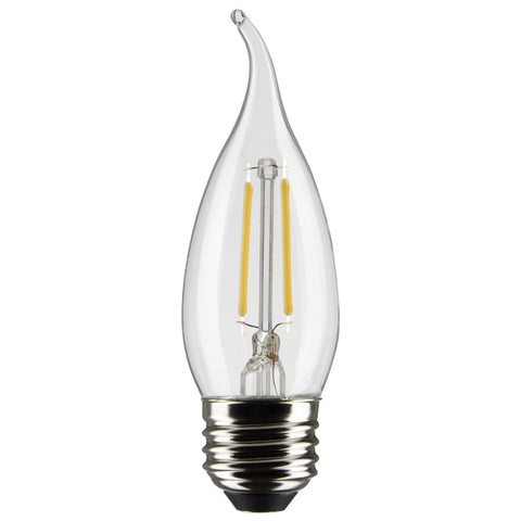 Satco S21313 4 Watt CA11 LED; Clear; Medium base; 90 CRI; 3000K; 120 Volt
