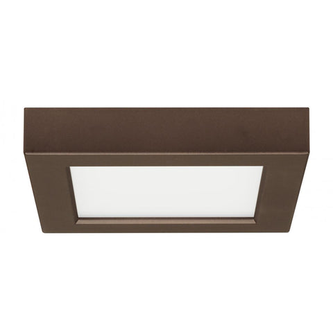 Satco S21504 10.5 watt 5.5" Flush Mount LED Fixture 3000K Square Shape Bronze Finish 120 volts