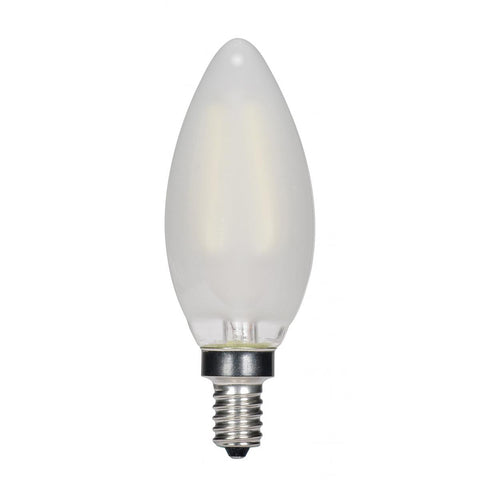 Satco S21704 4.5 Watt B11 LED Frosted Candelabra base 2700K 350 Lumens 120 Volt 2-Card