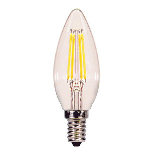 Replacement for Satco S21708 4.5 Watt B11 LED Clear Candelabra base 2700K 120 Volt 3-pack - NOW S21366