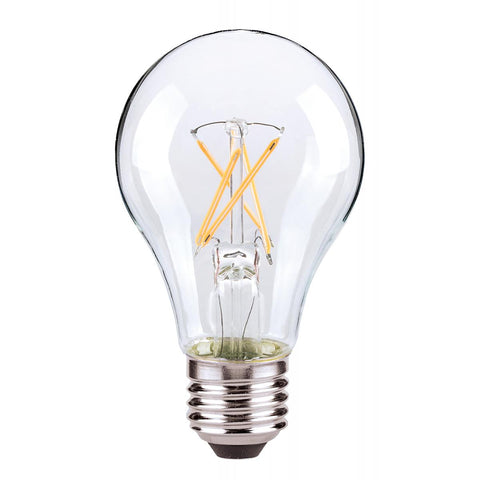 Satco S21712 5 Watt A19 LED Clear 2700K Medium base 120 Volt 4-Pack