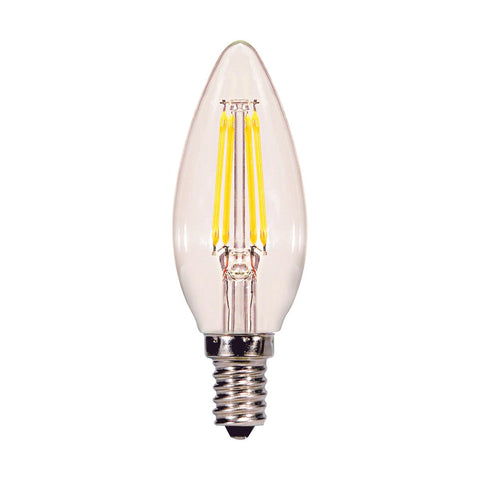 Replacement Satco S21729 4.5 Watt B11 LED Clear Candelabra base 3000K 120 Volt 3-Pack - NOW S21367