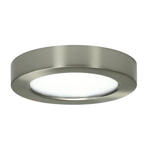 Satco S29359 10.5 watt 5.5" Flush Mount LED Fixture 3000K Round Shape Brushed Nickel Finish 120 volts