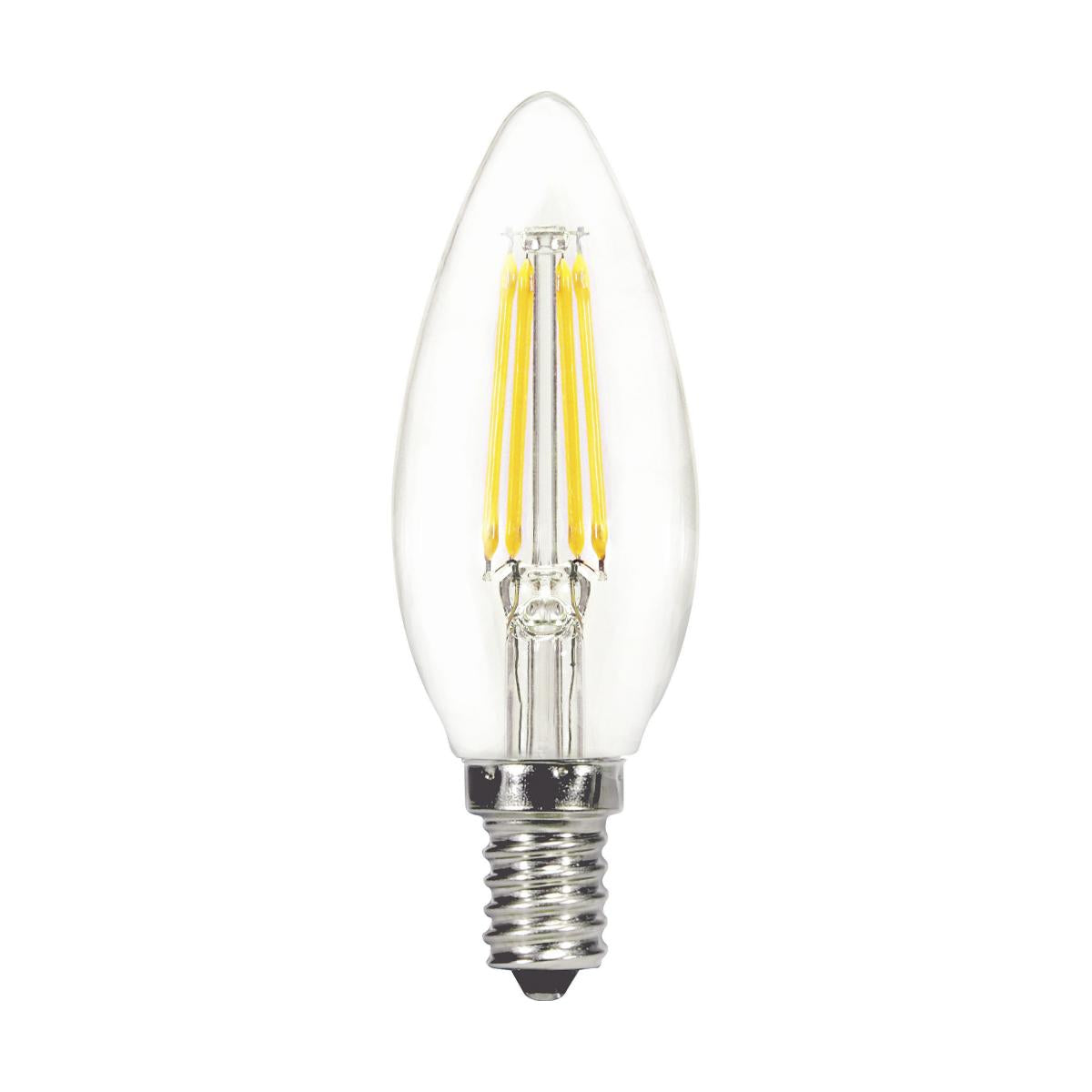 Replacement for Satco S29890 4 Watt B11 LED Clear Candelabra base 3000K 350 Lumens 120 Volt - NOW S21265