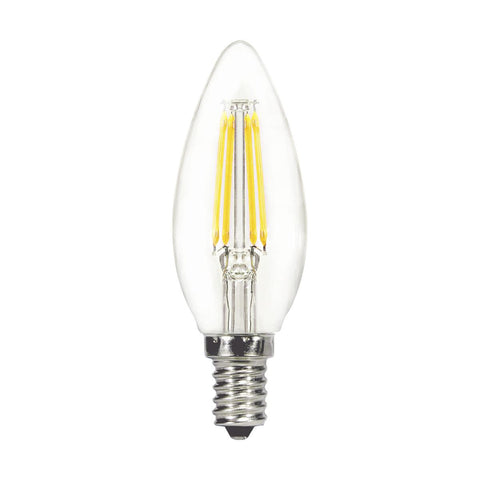 Replacement for Satco S29890 4 Watt B11 LED Clear Candelabra base 3000K 350 Lumens 120 Volt - NOW S21265