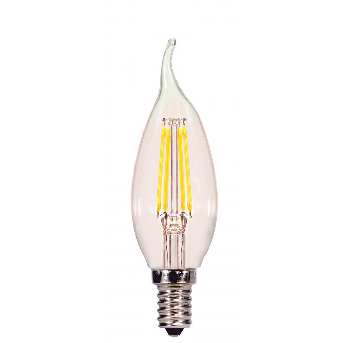 Replacement for Satco S29923 4 Watt CA11 LED Clear Candelabra base 2700K 350 Lumens 120 Volt - NOW S21296