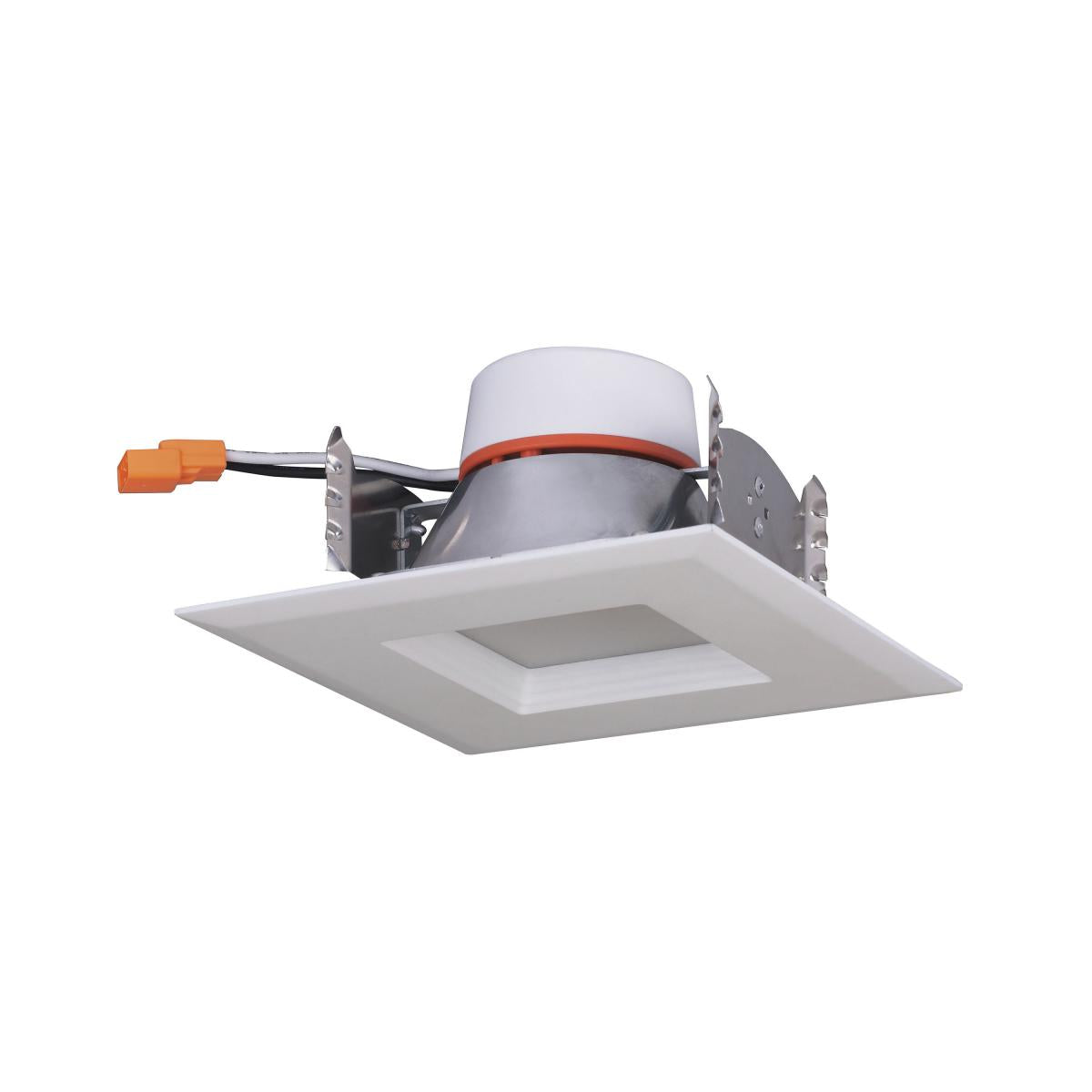 Replacement for Satco S39756 7 watt LED Downlight Retrofit 4 inch square shape 2700K 120 volt White Finish - NOW S11820
