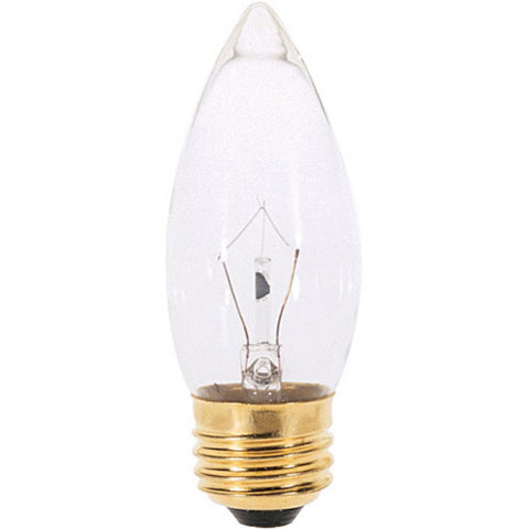 Satco S4740 40 Watt B10 Incandescent Clear 2000 Average rated hours 300 Lumens Medium base 120 Volt 2-Card