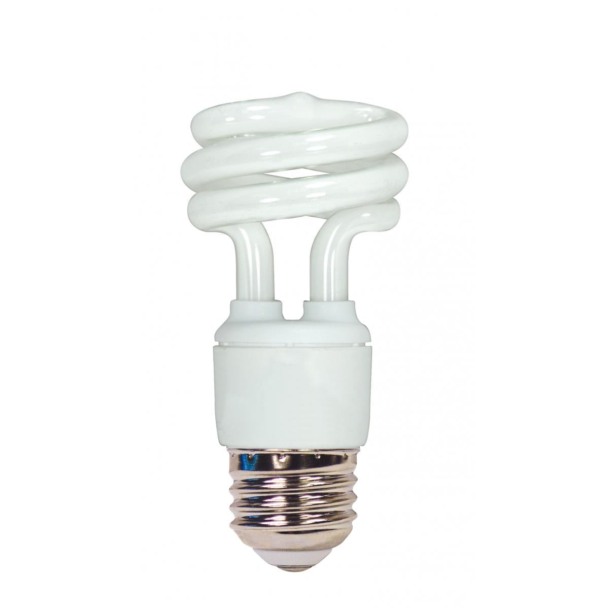 Satco S7215 11T2/E26/4100K/120V 11 Watt Mini Spiral Compact Fluorescent 4100K 82 CRI Medium base 120 Volt