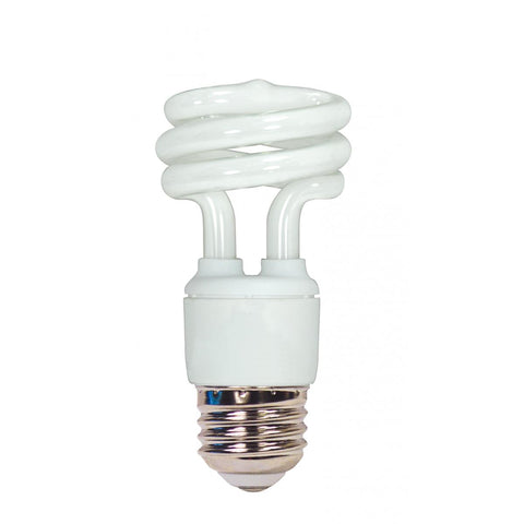 Satco S7215 11T2/E26/4100K/120V 11 Watt Mini Spiral Compact Fluorescent 4100K 82 CRI Medium base 120 Volt